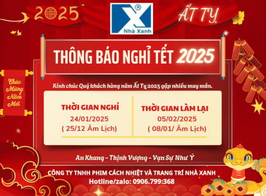 Thông Báo Lịch Nghỉ Tết Nguyên Đán 2025 Tại Công Ty Nhà Xanh