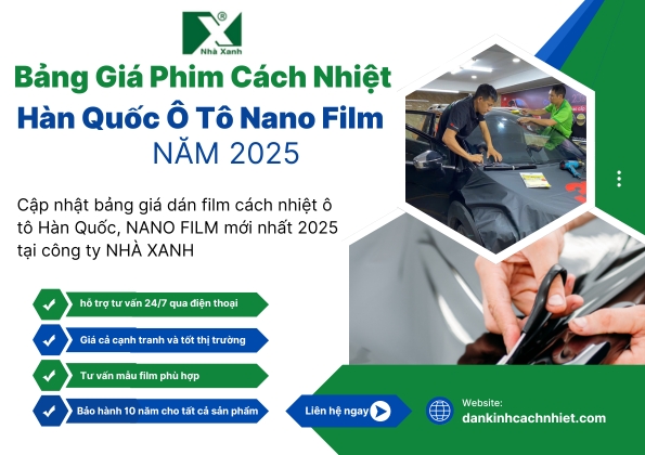 Bảng Giá Phim Cách Nhiệt Hàn Quốc Ô Tô Nano Film Năm 2025